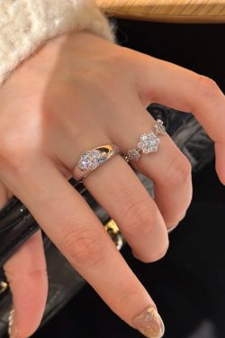 Adjustable Open Ring for Women with Sparkling Zircon, 2025 Versatile Fashion Accessory, Trendy Index Finger Ring
