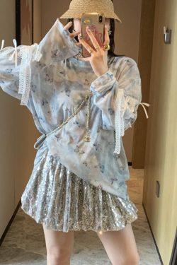 Age-Reducing Lightweight Long Sleeve T-Shirt with 3D Bow, Cute Sweet & Spicy Design, Sun Protection, High-End Fashion