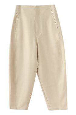 Airy Cocoon-Shaped High-Waisted Cropped Pants - Stylish Tapered Carrot & Slimming Banana Pants for Trendy Looks