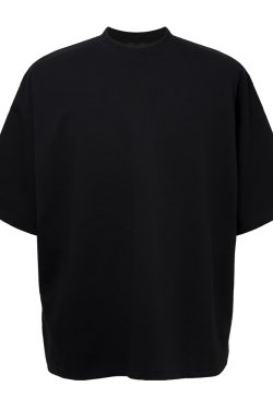 American Minimalist Solid Color Baggy Short Sleeve Tee - Unisex Casual Wear, Effortless Style for Everyday Fashion