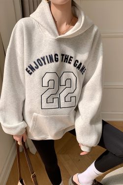 American Retro Letter Hoodie for Women - Thick Plush Pullover Coat, Mid-Length, Loose Fit, Autumn Winter Casual Style