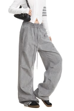American Retro Wide-Leg Cargo Pants for Women - Trendy Loose Straight Casual Jazz Dance Pants