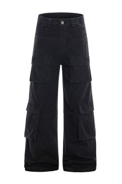 American Vintage Multi-Pocket Wide-Leg Jeans - 2025 Summer Casual Loose Pants for Work & Everyday Wear