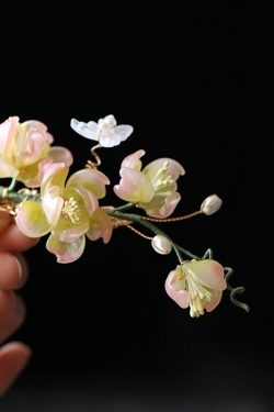 Ancient Style Floral Hairpin - Tang Dynasty Inspired Hair Clip for Women - Hanfu Hair Ornament Accessory - Super Fairy Costume Side Clip