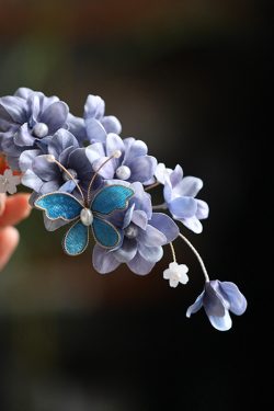 Ancient Style Hair Accessories, Song Dynasty Hanfu Hairpin Headdress, Butterfly Side Clip for Qipao Updo, Fairy Aesthetic