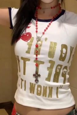 Angola Red Bead Cross Necklace Long Style Zodiac Year Goth Baddie Y2K Aesthetic Sweater Chain Accessory