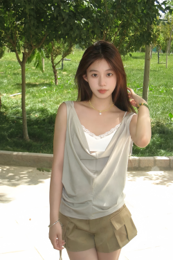 Apricot Loose Design Sleeveless Backless Camisole Top - Sexy Summer Essential, Perfect for 90s and Y2K Fashion Trends