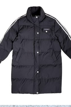 Art School Over-the-Knee Down Jacket for Women, Thickened Winter Coat, Warm Academy Style, Pudding Bear Design