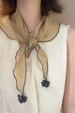 Artistic Ginger Yellow Linen Triangular Scarf - Minimalist Silk Neck Scarf for Summer Sun Protection, Versatile Headscarf