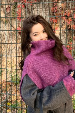 Autumn Winter Irregular Knitted Pullover Neck Warmer Vest High-Neck Scarf Stylish Layering Piece for Women