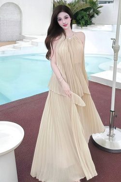Backless Fairy Camisole Dress for Beach Photo Shoot - Long Skirt Vacation Outfit - Y2K Travel Style Inspired by Dali Yunnan Sanya
