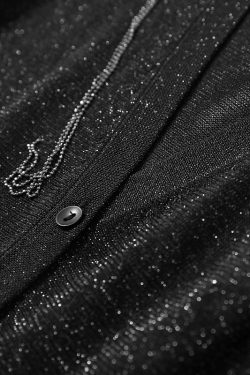 Beaded Neck Strap V-Neck Long Sleeve Shiny Thread Knitted Cardigan for Women - Trendy European Style Outerwear for Spring & Autumn