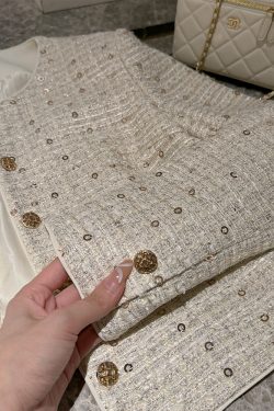 Beige Long Sleeve Jacket for Women, Chanel-style, High-End Quality, Versatile Spring Fashion, Elegant Layering Piece