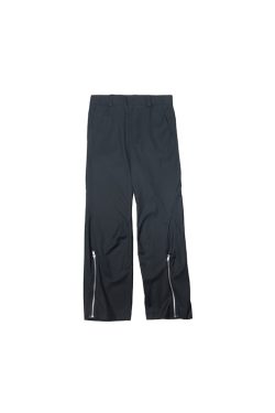 Black Flared Zipper Pants for Women - Trendy Y2K Style, High-Waisted, Chic Casual Fashion Bottoms