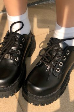Black Japanese Mary Jane Platform Shoes for Short Girls - Thick-Soled Spring Summer English Style Footwear