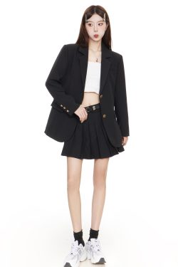 Black Loose-Fitting Blazer for Women - Chic Casual Coat, 2025 Spring Autumn Style, Petite Fit, Niche Design, Elegant Suit Jacket