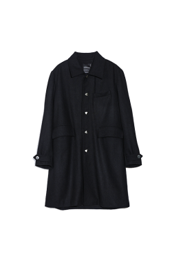 Black Oversized Woolen Triangle Buckle Trench Coat for Women - Stylish Outerwear, Trendy Layering Piece, Fall Fashion Essential