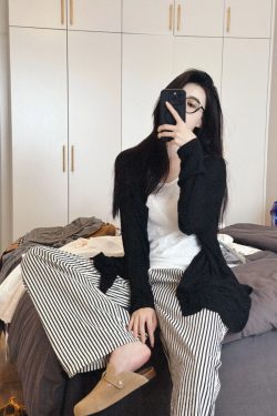 Black Sheer Long Sleeve Cardigan for Women, Lightweight Summer Outerwear, Loose Fit Breathable Air Conditioning Jacket