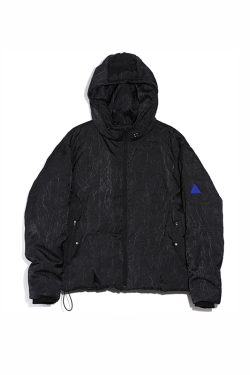 Black Textured Down Jacket - Stylish Winter Outerwear, Warm Insulated Coat for Men, Trendy Urban Fashion, Essential Cold Weather Piece