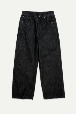 Black Wide-Leg Vintage Straight-Leg Pants with Curved Blade Design - Trendy Night Mist Style for Effortless Fashion