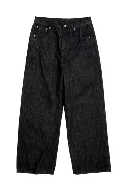 Black Wide-Leg Vintage Straight-Leg Pants with Curved Blade Design - Trendy Night Mist Style for Effortless Fashion