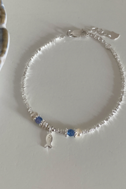 Blue Crystal Summer Dopamine Bracelet for Women - Light Luxury Design, Sweet & Cute Versatile Accessory