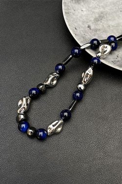 Blue Irregular Bead Necklace for Women - Light Luxury Choker, Unique Clavicle Chain, High-End Fashion Accessory
