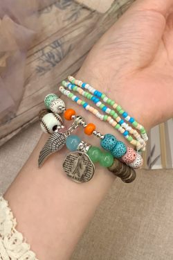 Bohemian Multi-Layer Beaded Bracelet for Women - Ethnic Style Stacking Bangle, Retro Chinese-Inspired Hand Accessory