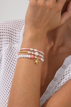 Bohemian Starfish Bracelet for Women - Colorful Beaded Beach Jewelry, Ocean-Inspired Stacking Accessories