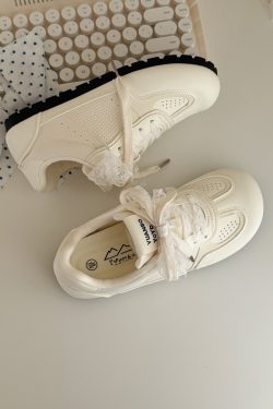 Breathable Thick-Soled White Training Shoes for Women - 2025 Summer Versatile Sneakers for Students, Stylish Comfort Footwear