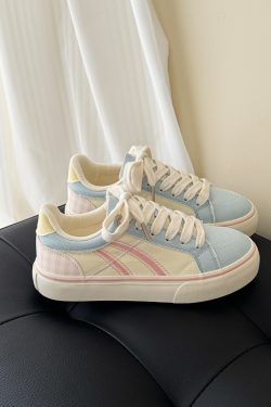 Breathable Women's Canvas Board Shoes - Thick-Soled Casual White Sneakers for Summer 2025, Perfect for Y2K and Street Style