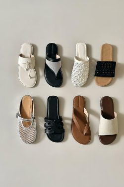 Breathable Woven Sheepskin Sandals for Summer Vacation, Beach Style, Niche Fashion Footwear
