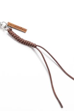Brown Beige Woven Lanyard - 2024 Autumn Winter Trendy Accessory for 90s Y2K Style Fashion