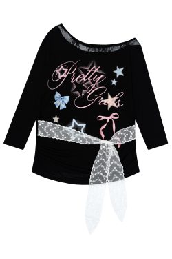 Butterfly Print Lace Mesh Off-Shoulder Short Sleeve T-Shirt for Women - Summer Sexy Slim Fit Cropped Top, American Style