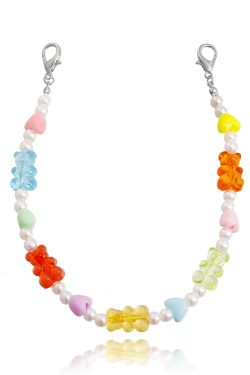Candy-Colored Bear Foot Accessories for Women - Exquisite Resin Imitation Pearl Shoe Chain - Trendy Instagram Fashion Jewelry