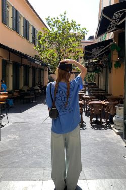 Casual American Street Style Loose Fit Short Sleeve T-Shirt, Flattering Round Neck Versatile Top for Everyday Wear