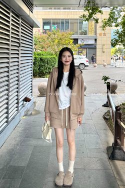 Casual Hoodie Dress Set - Youthful Sports Style Two-Piece Women's Outfit for 2025, Trendy and Comfortable Fashion Statement