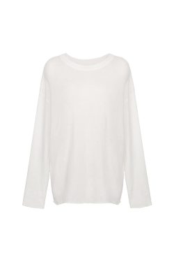 Casual Relaxed Wool Sweater for Women - Versatile Long Sleeve Top in Lazy Row Style, High-Quality Knit Fashion