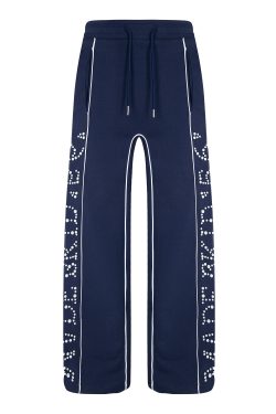 Casual Wide-Leg Straight Pants for Men and Women, Hip-Hop Trendy Design with Side Pearl Detail, Y2K Inspired Fashion.