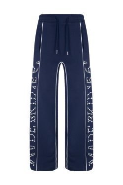 Casual Wide-Leg Straight Pants for Men and Women, Hip-Hop Trendy Design with Side Pearl Detail, Y2K Inspired Fashion.