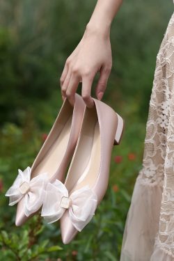 Champagne Low-Heeled Wedding Shoes for Bridesmaids, 2025 Summer Fairy Style, Comfortable Everyday Wear, Plus Size Available