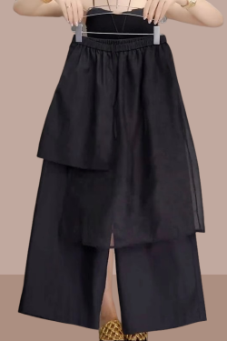 Chic Light Women's Summer Commuting Pants, Stylish Skirt Pants for Petite Sizes, Unique Mature Temperament Fashion