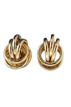 Chic Metal Round Interwoven Earrings - Versatile Fashion Jewelry for Dating, Runway Shows, and Special Occasions