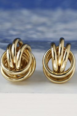 Chic Metal Round Interwoven Earrings - Versatile Fashion Jewelry for Dating, Runway Shows, and Special Occasions