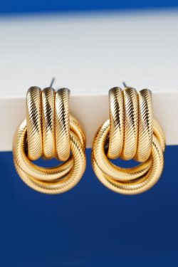 Chic Metal Round Woven Earrings for Women - Versatile European and American Design, Perfect for Birthdays, Gatherings, and Dates