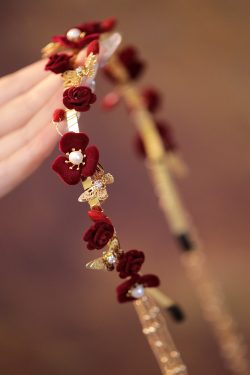 Chinese Classical Long Tassel Wedding Headdress - Red Hairband for Hanfu, Ancient Style Fairy-Like Hair Accessory