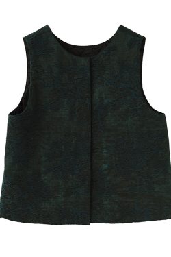 Chinese National Style Oversized Wool Vest with Jacquard Design - Warm Sleeveless Coat for Winter - Elegant Round Neck Fashion