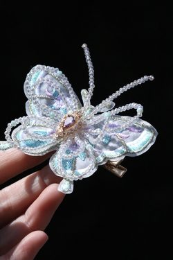 Chinese-Style Butterfly Beaded Hairpin for Women - Elegant Hanfu Hair Accessory with Fairy-Like Tang Dynasty Design