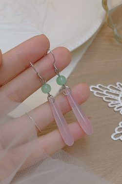 Chinese-Style Long Water Droplet Earrings for Women - 2025 Minimalist Retro Exquisite Design, Trendy Fashion Accessory