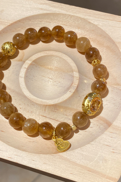 Chinese Style Lotus Seed Gold Tiger Eye Stone Beaded Bracelet - 2025 Niche Fashion Versatile Wristband Accessory